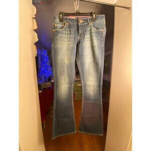 Girls Levi Jeans size 16 Skinny Flare Leg Stretch Faded Dark blue wash Denim NWT